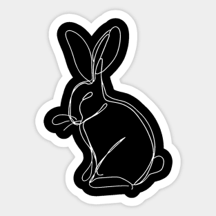 Bunny Rabbit Art | Minimalist line art illustration 2 Sticker